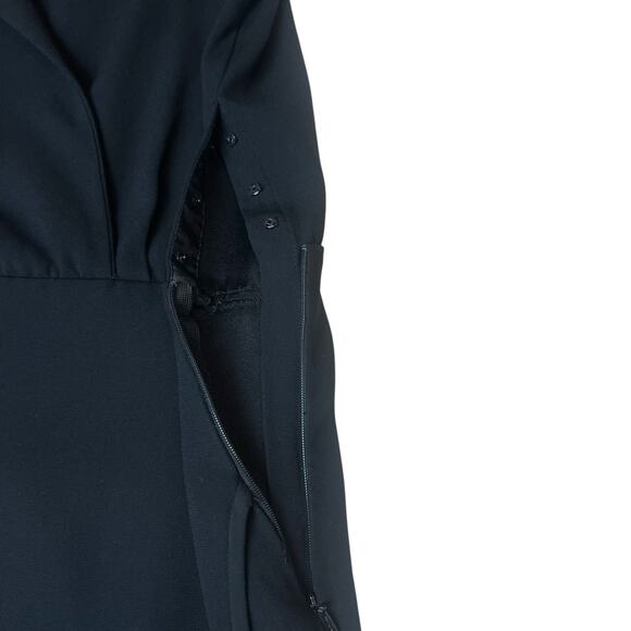 MM LaFleur The Tory Dress Cap Sleeve Faux Wrap Black Women's Size 14 - Picture 8 of 10